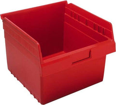 Quantum Storage - 11-5/8" Deep, Red Polypropylene Hopper Shelf Bin - 8" High x 11-1/8" Wide x 11-5/8" Long - Makers Industrial Supply