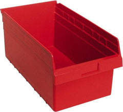 Quantum Storage - 17-7/8" Deep, Red Polypropylene Hopper Shelf Bin - 8" High x 11-1/8" Wide x 17-7/8" Long - Makers Industrial Supply