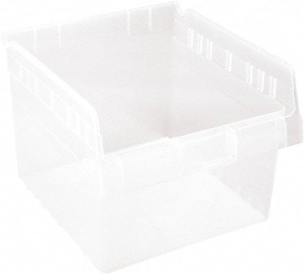 Quantum Storage - 11-5/8" Deep, Clear Polypropylene Hopper Shelf Bin - 8" High x 11-1/8" Wide x 11-5/8" Long - Makers Industrial Supply