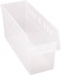 Quantum Storage - 17-7/8" Deep, Clear Polypropylene Hopper Shelf Bin - 8" High x 6-5/8" Wide x 17-7/8" Long - Makers Industrial Supply