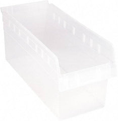 Quantum Storage - 17-7/8" Deep, Clear Polypropylene Hopper Shelf Bin - 8" High x 8-3/8" Wide x 17-7/8" Long - Makers Industrial Supply