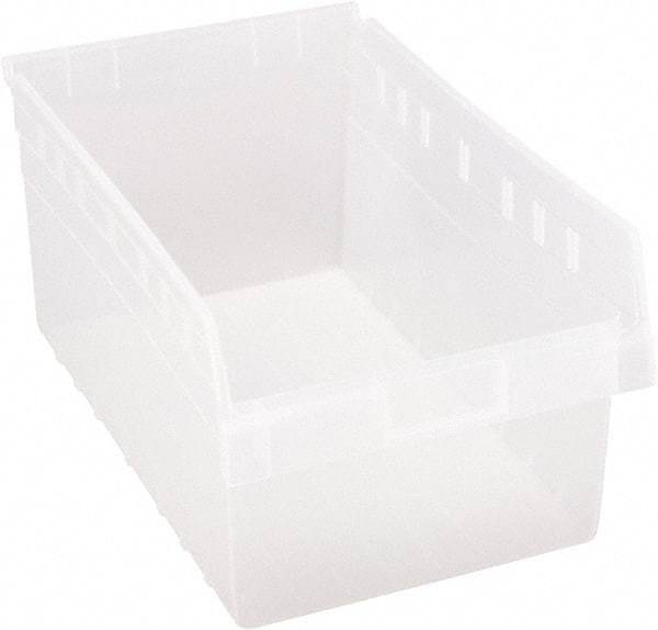 Quantum Storage - 17-7/8" Deep, Clear Polypropylene Hopper Shelf Bin - 8" High x 11-1/8" Wide x 17-7/8" Long - Makers Industrial Supply