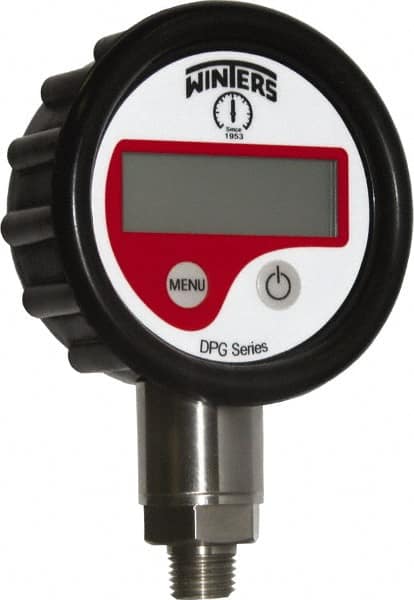 Winters - 2-1/2" Dial, 1/4 Thread, 0-100 Scale Range, Pressure Gauge - Lower Connection Mount, Accurate to 0.01% of Scale - Makers Industrial Supply