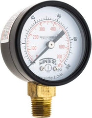 Winters - 2" Dial, 1/4 Thread, 0-100 Scale Range, Pressure Gauge - Lower Connection Mount, Accurate to 3-2-3% of Scale - Makers Industrial Supply