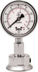 Winters - 2-1/2" Dial, 1-1/2 Thread, 0-160 Scale Range, Pressure Gauge - Lower Connection Mount, Accurate to 1.5% of Scale - Makers Industrial Supply