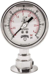 Winters - 4" Dial, 2 Thread, 0-60 Scale Range, Pressure Gauge - Lower Connection Mount, Accurate to 0.01% of Scale - Makers Industrial Supply