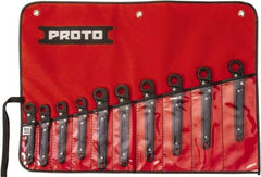 Proto - 10 Piece, 10mm to 19mm, 12 Point Ratcheting Flare Nut Set - Metric Measurement Standard, Black Oxide Finish - Makers Industrial Supply