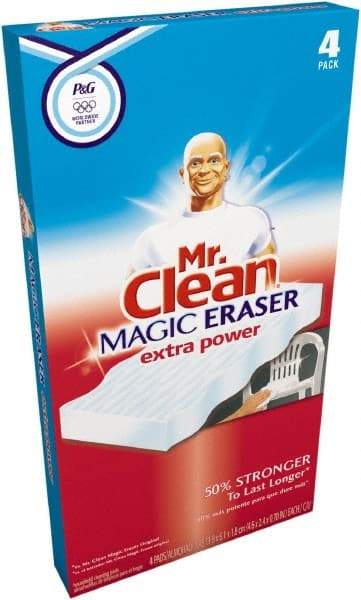 Mr. Clean - 2.4" Long x 4.6" Wide x 0.7" Thick Eraser - Heavy-Duty, White - Makers Industrial Supply