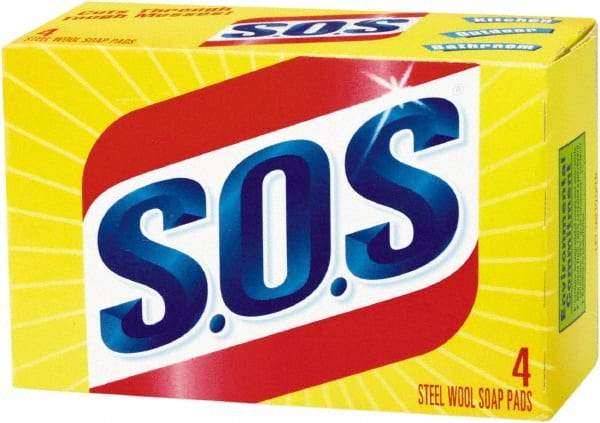 SOS - Steel Wool Scouring Soap Pad - Heavy-Duty, Blue/Gray - Makers Industrial Supply