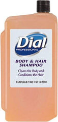 Dial - 1 L Bottle Peach Hair & Body Wash - Clear Amber - Makers Industrial Supply