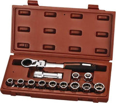 Paramount - 13 Piece 3/4" Drive Deep Well Socket Set - 12 Points, 10mm to 19mm Range, Metric Measurement Standard - Makers Industrial Supply