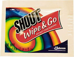 Shout - Pre-Moistened General Purpose Wipes - Packet, 4-3/4" x 5-7/8" Sheet Size, White - Makers Industrial Supply