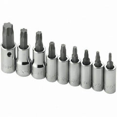 SK - 9 Piece 1/4 & 3/8" Drive Torx Bit Socket Set - Makers Industrial Supply