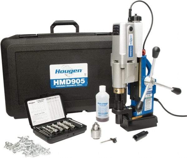 Hougen - 2" Travel, Portable Magnetic Drill Press - 250 & 450 RPM, 9 Amps, 1.5 hp, 1035 Watts - Makers Industrial Supply