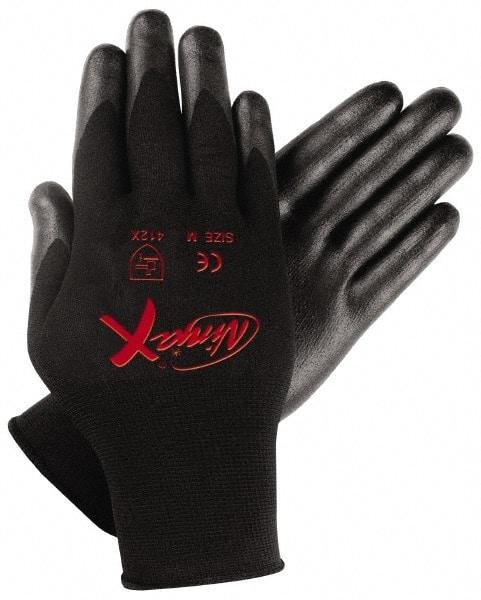 MCR Safety - Size XL (10) Nitrile Coated Nylon General Protection Work Gloves - For General Purpose, Palm & Fingers Coated, Knit Wrist Cuff, Full Fingered, Black, Paired - Makers Industrial Supply