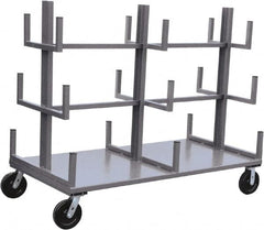 Jamco - 4,000 Lb Capacity Bar & Pipe Truck - Steel Deck, 48" OAW, 11" Platform Height, Phenolic Casters - Makers Industrial Supply