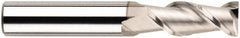 SGS - 3/8", 2-1/2" LOC, 3/8" Shank Diam, 4-1/4" OAL, 2 Flute, Solid Carbide Square End Mill - Single End, Uncoated, Spiral Flute, 45° Helix, Centercutting, Right Hand Cut, Right Hand Flute, Series 44 - Makers Industrial Supply