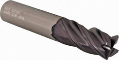 SGS - 5/8", 4 Flute, Single End, Solid Carbide, 0.03" Corner Radius End Mill - 3-1/2" OAL, Right Hand Flute, 1-1/4" LOC, Right Hand Cut - Makers Industrial Supply