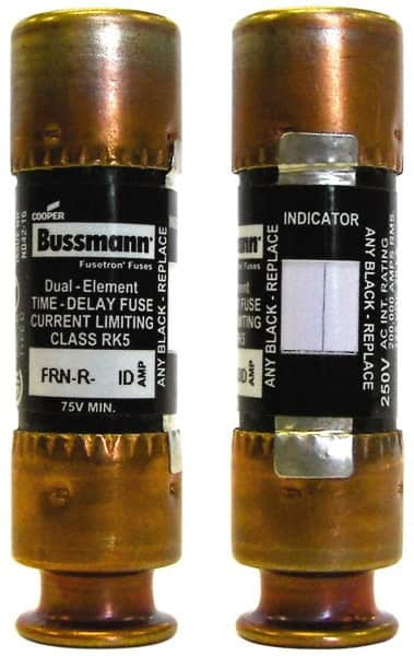 Cooper Bussmann - 125 VDC, 250 VAC, 25 Amp, Time Delay General Purpose Fuse - Fuse Holder Mount, 50.8mm OAL, 20 at DC, 200 (RMS) kA Rating, 14.3mm Diam - Makers Industrial Supply