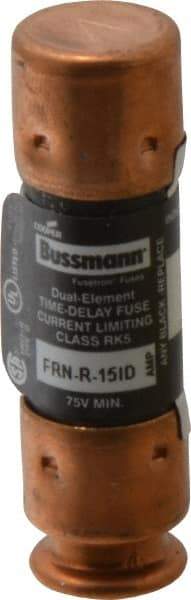 Cooper Bussmann - 125 VDC, 250 VAC, 15 Amp, Time Delay General Purpose Fuse - Fuse Holder Mount, 50.8mm OAL, 20 at DC, 200 (RMS) kA Rating, 14.3mm Diam - Makers Industrial Supply