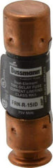 Cooper Bussmann - 125 VDC, 250 VAC, 15 Amp, Time Delay General Purpose Fuse - Fuse Holder Mount, 50.8mm OAL, 20 at DC, 200 (RMS) kA Rating, 14.3mm Diam - Makers Industrial Supply