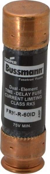 Cooper Bussmann - 125 VDC, 250 VAC, 60 Amp, Time Delay General Purpose Fuse - Fuse Holder Mount, 76.2mm OAL, 20 at DC, 200 (RMS) kA Rating, 20.6mm Diam - Makers Industrial Supply