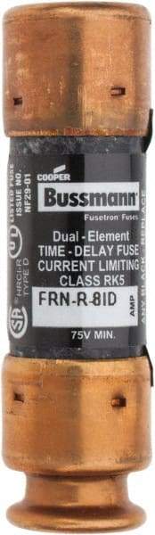 Cooper Bussmann - 125 VDC, 250 VAC, 8 Amp, Time Delay General Purpose Fuse - Fuse Holder Mount, 50.8mm OAL, 20 at DC, 200 (RMS) kA Rating, 14.3mm Diam - Makers Industrial Supply