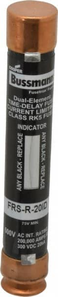 Cooper Bussmann - 300 VDC, 600 VAC, 20 Amp, Time Delay General Purpose Fuse - Fuse Holder Mount, 127mm OAL, 20 at DC, 200 (RMS) kA Rating, 20.6mm Diam - Makers Industrial Supply