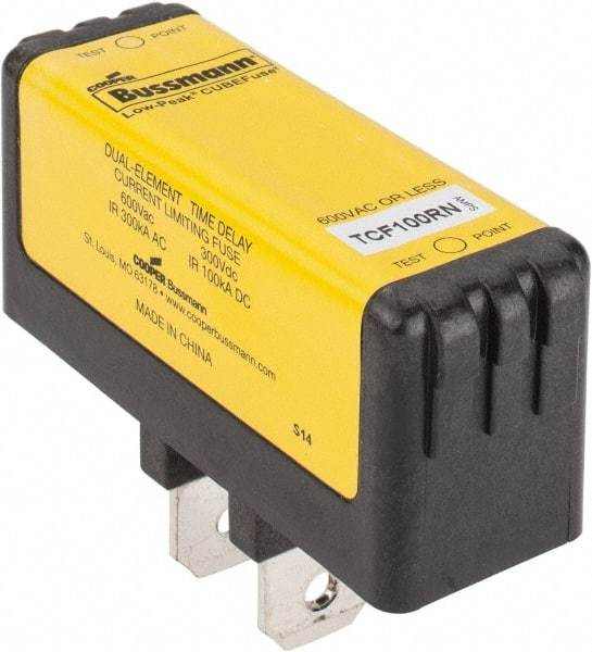 Cooper Bussmann - 300 VDC, 600 VAC, 100 Amp, Time Delay General Purpose Fuse - Plug-in Mount, 76.45mm OAL, 100 at DC, 200 (CSA RMS), 300 (UL RMS) kA Rating - Makers Industrial Supply