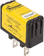 Cooper Bussmann - 300 VDC & 600 VAC, 15 Amp, Time Delay General Purpose Fuse - Plug-in Mount, 47.75mm OAL, 100 at DC, 200 (CSA RMS), 300 (UL RMS) kA Rating - Makers Industrial Supply