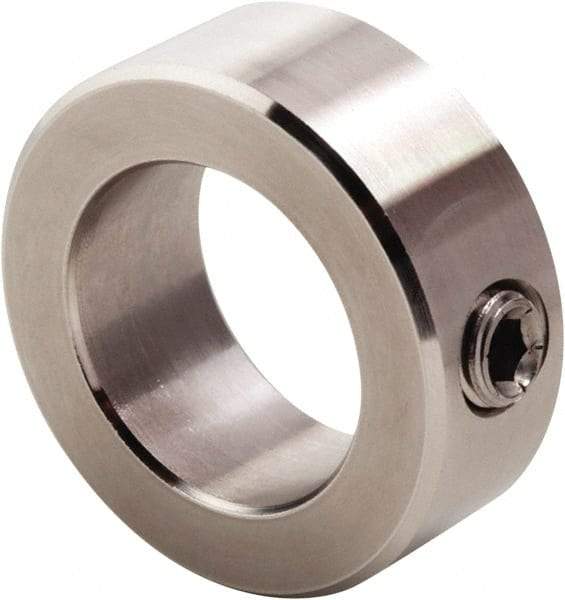 Climax Metal Products - 3/32" Bore, Stainless Steel, Set Screw Shaft Collar - 3/8" Outside Diam, 3/16" Wide - Makers Industrial Supply