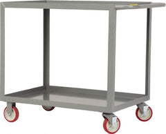 Little Giant - 1,200 Lb Capacity, 18" Wide x 24" Long x 35" High Service Cart - 2 Shelf, Steel, 2 Rigid/2 Swivel Casters - Makers Industrial Supply