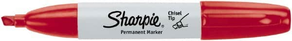 Sharpie - Red Permanent Marker - Chisel Medium Tip, AP Nontoxic Ink - Makers Industrial Supply