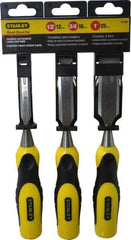 Stanley - 3 Piece Wood Chisel Set - 9" OAL, Bi-Material, Sizes Included 1/2 to 1" - Makers Industrial Supply