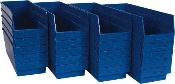 Quantum Storage - 50 Lb. Load Capacity, 17-7/8" Deep, Blue Polypropylene Hopper Shelf Bin - 6" High x 6-5/8" Wide x 17-7/8" Long - Makers Industrial Supply