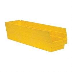 Quantum Storage - 50 Lb. Load Capacity, 23-5/8" Deep, Yellow Polypropylene Hopper Shelf Bin - 6" High x 6-5/8" Wide x 23-5/8" Long - Makers Industrial Supply