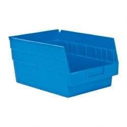 Quantum Storage - 50 Lb. Load Capacity, 11-5/8" Deep, Blue Polypropylene Hopper Shelf Bin - 6" High x 8-3/8" Wide x 11-5/8" Long - Makers Industrial Supply