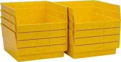 Quantum Storage - 50 Lb. Load Capacity, 11-5/8" Deep, Yellow Polypropylene Hopper Shelf Bin - 6" High x 11-1/8" Wide x 11-5/8" Long - Makers Industrial Supply