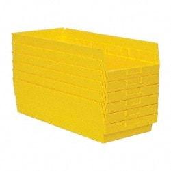 Quantum Storage - 50 Lb. Load Capacity, 23-5/8" Deep, Yellow Polypropylene Hopper Shelf Bin - 6" High x 11-1/8" Wide x 23-5/8" Long - Makers Industrial Supply