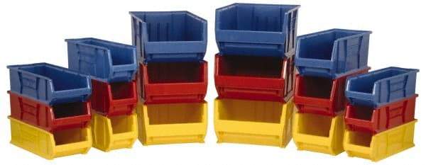 Quantum Storage - 100 Lb. Load Capacity, 35-7/8" Deep, Blue Polypropylene Hopper Stacking Bin - 17-1/2" High x 19-7/8" Wide x 35-7/8" Long - Makers Industrial Supply