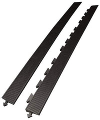 Wearwell - 5' Long x 3' Wide x 5/8" Thick, Anti-Fatigue Modular Matting Ramp Edge - Female, 1 Interlocking Side, Black, For Dry Areas, Series 502 - Makers Industrial Supply