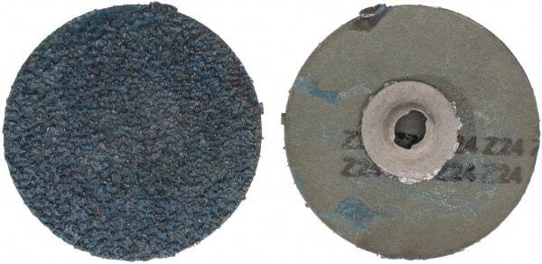 Tru-Maxx - 3" Disc Diam, 24 Grit, Zirconia Alumina Quick Change Disc - Type S Attaching System, Coated, Blue, Very Coarse Grade - Makers Industrial Supply