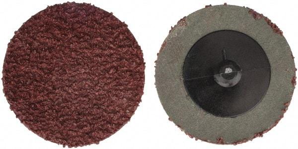 Tru-Maxx - 2" Disc Diam, 24 Grit, Aluminum Oxide Quick Change Disc - Type R Attaching System, Coated, Maroon, Very Coarse Grade - Makers Industrial Supply