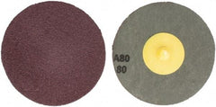 Tru-Maxx - 3" Disc Diam, 80 Grit, Aluminum Oxide Quick Change Disc - Type R Attaching System, Coated, Maroon, Medium Fine Grade - Makers Industrial Supply