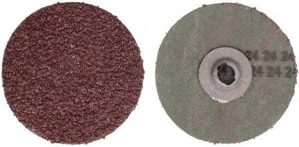 Tru-Maxx - 3" Disc Diam, 24 Grit, Aluminum Oxide Quick Change Disc - Type S Attaching System, Coated, Maroon, Very Coarse Grade - Makers Industrial Supply