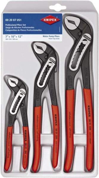 Knipex - 3 Piece Pipe Wrench & Water Pump Plier Set - Comes in Plastic Deep-Drawn Packaging - Makers Industrial Supply