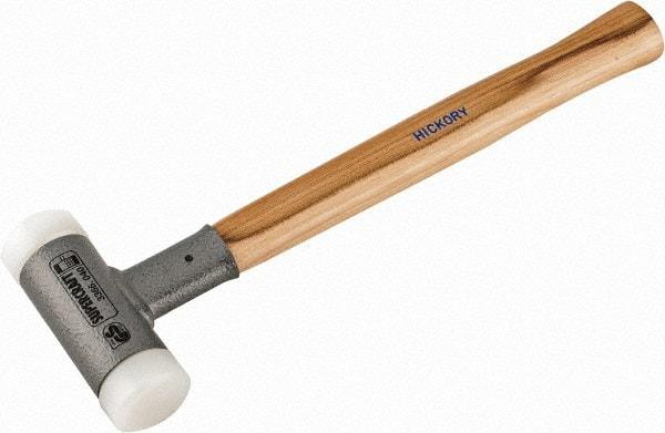 HALDER - 26 oz Head 1-1/2" Face Diam Nylon Dead Blow Hammer - 14" OAL, Hickory Handle - Makers Industrial Supply