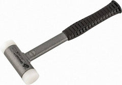 HALDER - 25 oz Head 1-3/8" Face Diam Nylon Dead Blow Hammer - 11-1/2" OAL, Steel Handle - Makers Industrial Supply