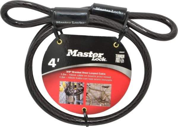 Master Lock - 4' Long Heavy Duty Cable - 3/8" Diam - Makers Industrial Supply