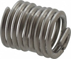 Recoil - 100 Inserts, M4x0.7 UNC, 2D, Stainless Steel Screw Locking Insert - 8-5/8 Free Coils, 8mm Overall Length, with Tang, Bright Finish - Exact Industrial Supply